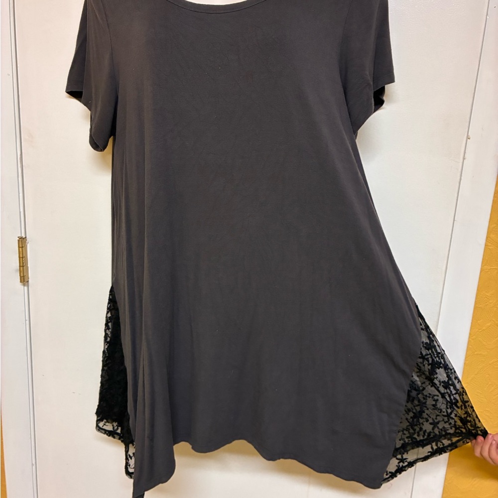 Torrid Black Tunic with Lace Detail